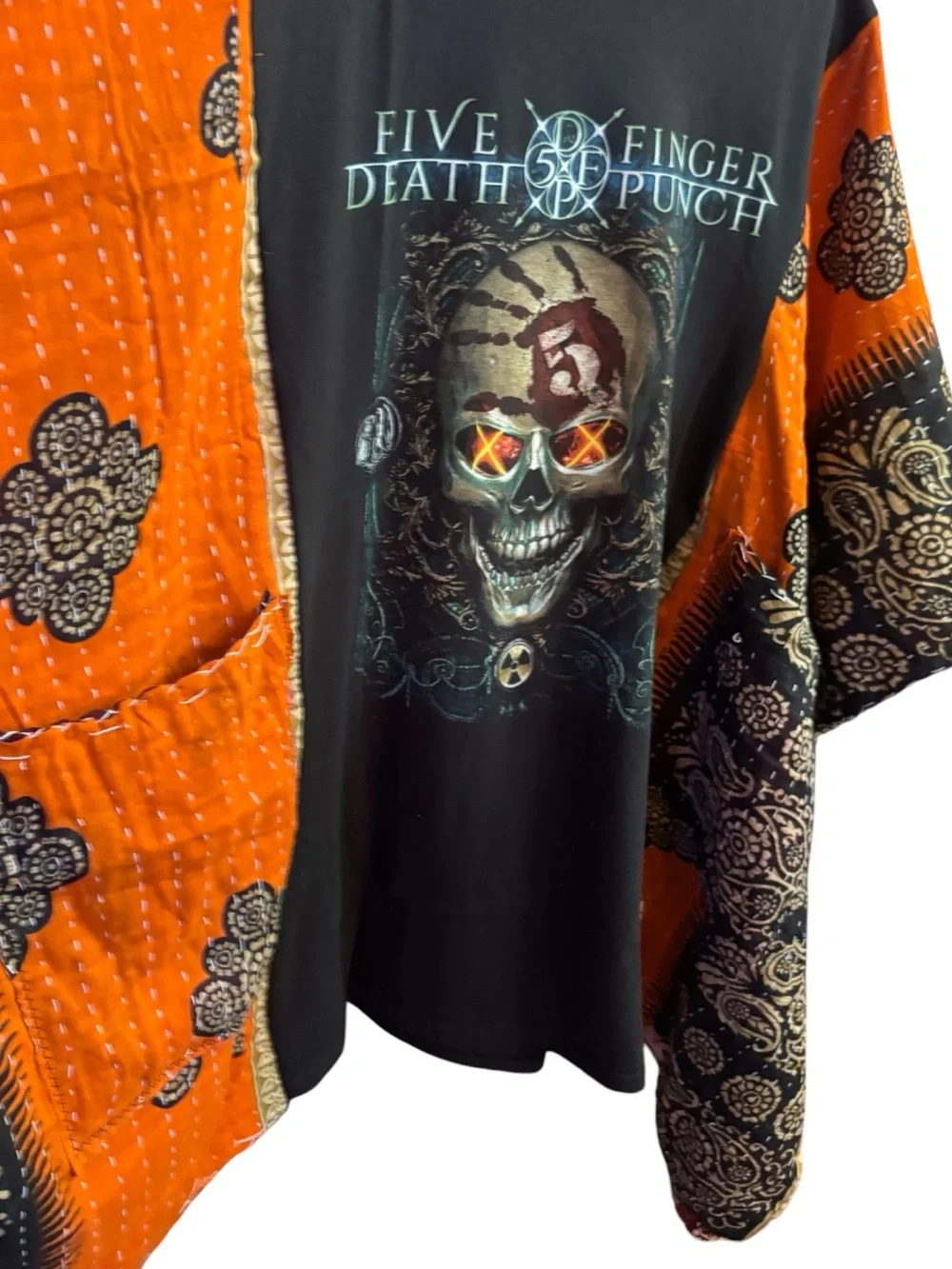 90. Five Finger Death Punch Graphic Skull Tee Rocktop